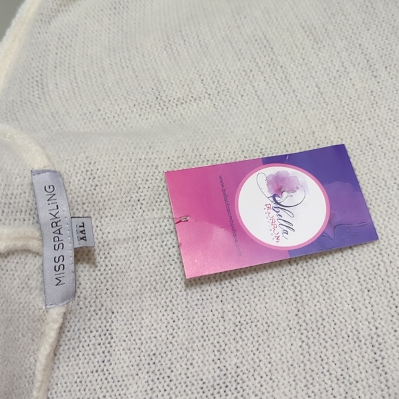 Miss Sparkling - Waterfall Open Cardigan in Ivory - Picture 10 of 10